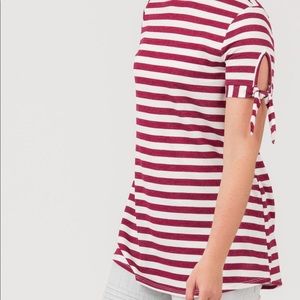 Agnes & Dora Wine stripe tee